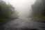 Дорога на Абазу, утренний туман на перевале